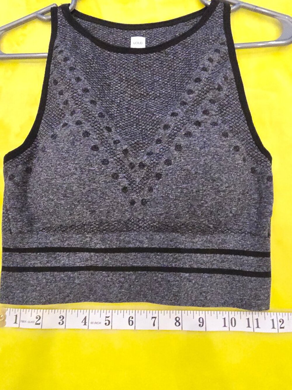 Lole grey patterned athletic long line bra top in size medium - Picture 4 of 7